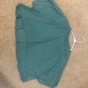 Teal Women's Cropped Flowy Top